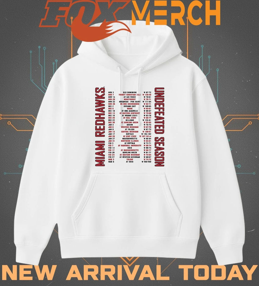 Miami RedHawks 2026 Men’s Basketball Undefeated Season Schedule t-shirt