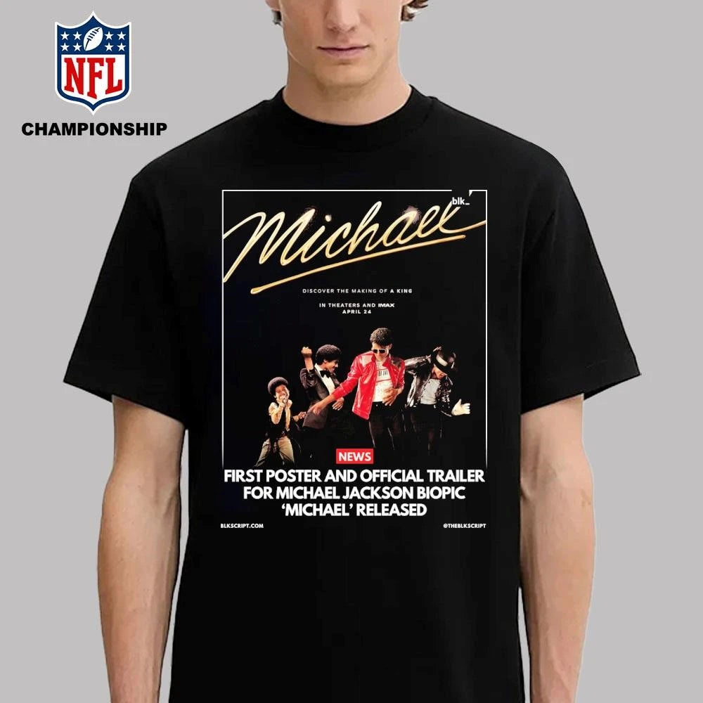Michael Jackson His Story Begins Movie In Theaters 2026 April 24th Poster Shirt
