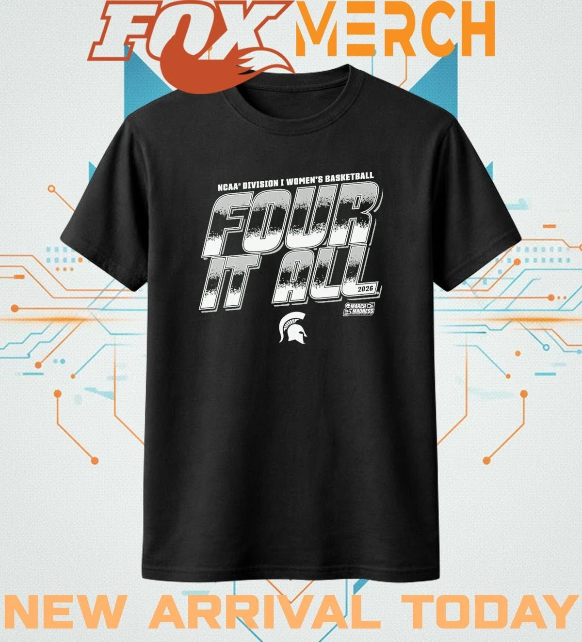 Michigan State Spartans 2026 NCAA Division I Women’s Basketball Four It All t-shirt