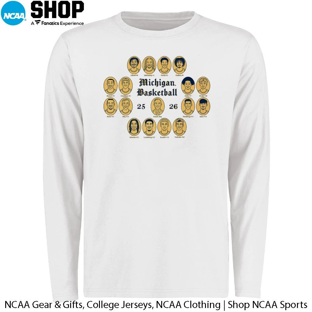 Michigan Wolverines 2025-2026 Men’s Basketball Team T-Shirt
