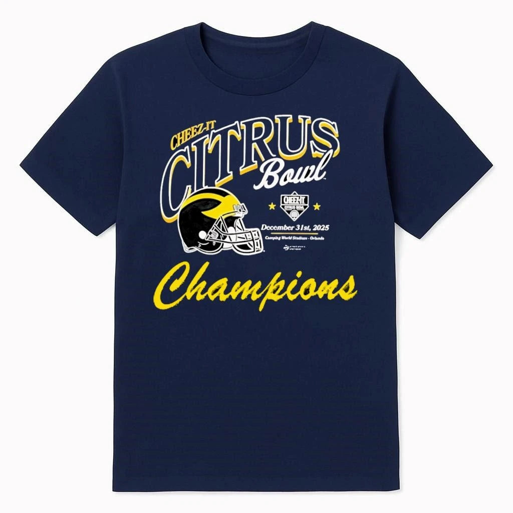 Michigan Wolverines Cheez-It Citrus Bowl Champions 2025 helmet Shirt