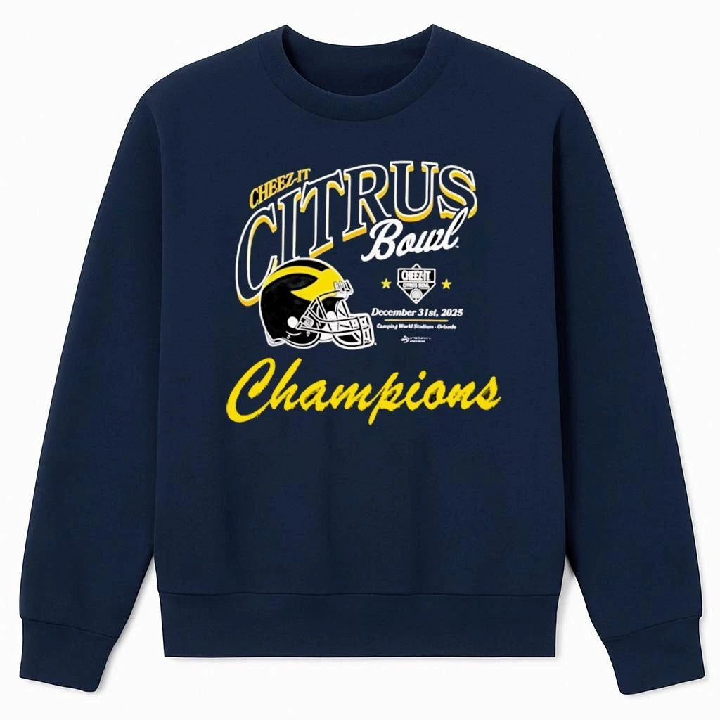 Michigan Wolverines Cheez-It Citrus Bowl Champions 2025 helmet Shirt