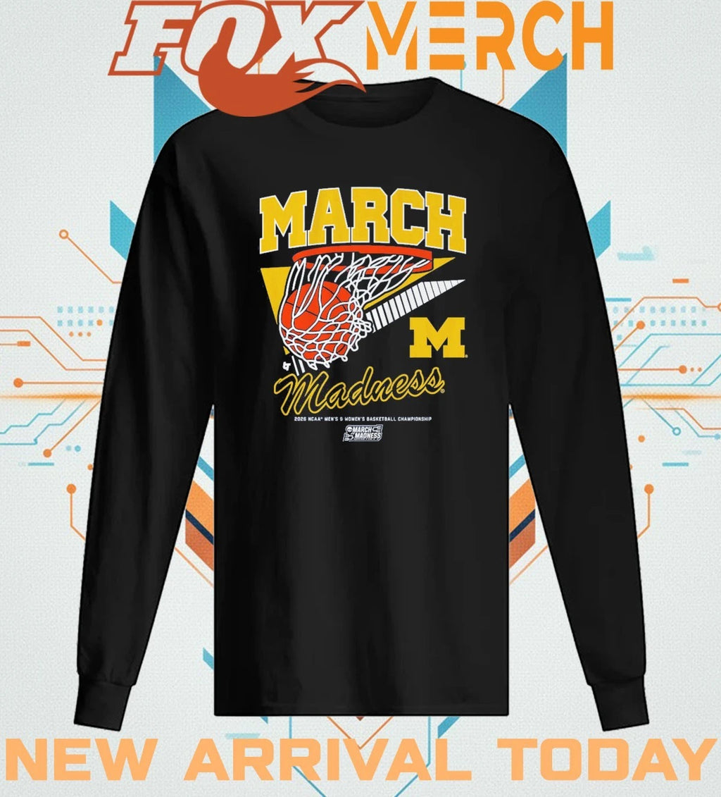 Michigan Wolverines MBB &amp; WBB 2026 March Madness Retro Swish t-shirt