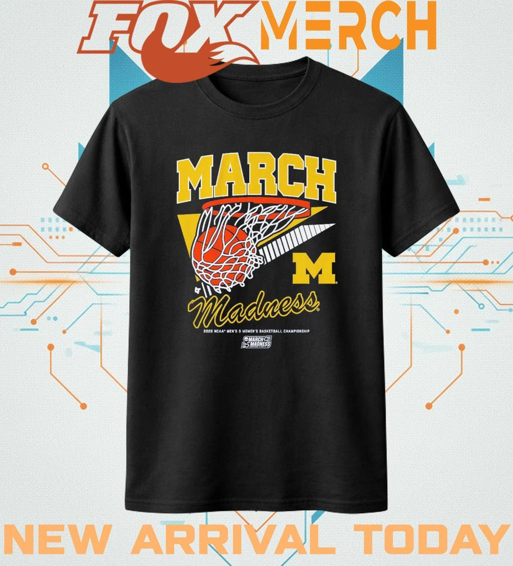 Michigan Wolverines MBB &amp; WBB 2026 March Madness Retro Swish t-shirt