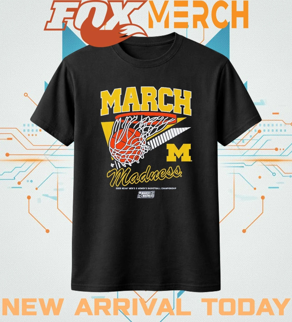 Michigan Wolverines MBB &amp; WBB 2026 March Madness Retro Swish t-shirt