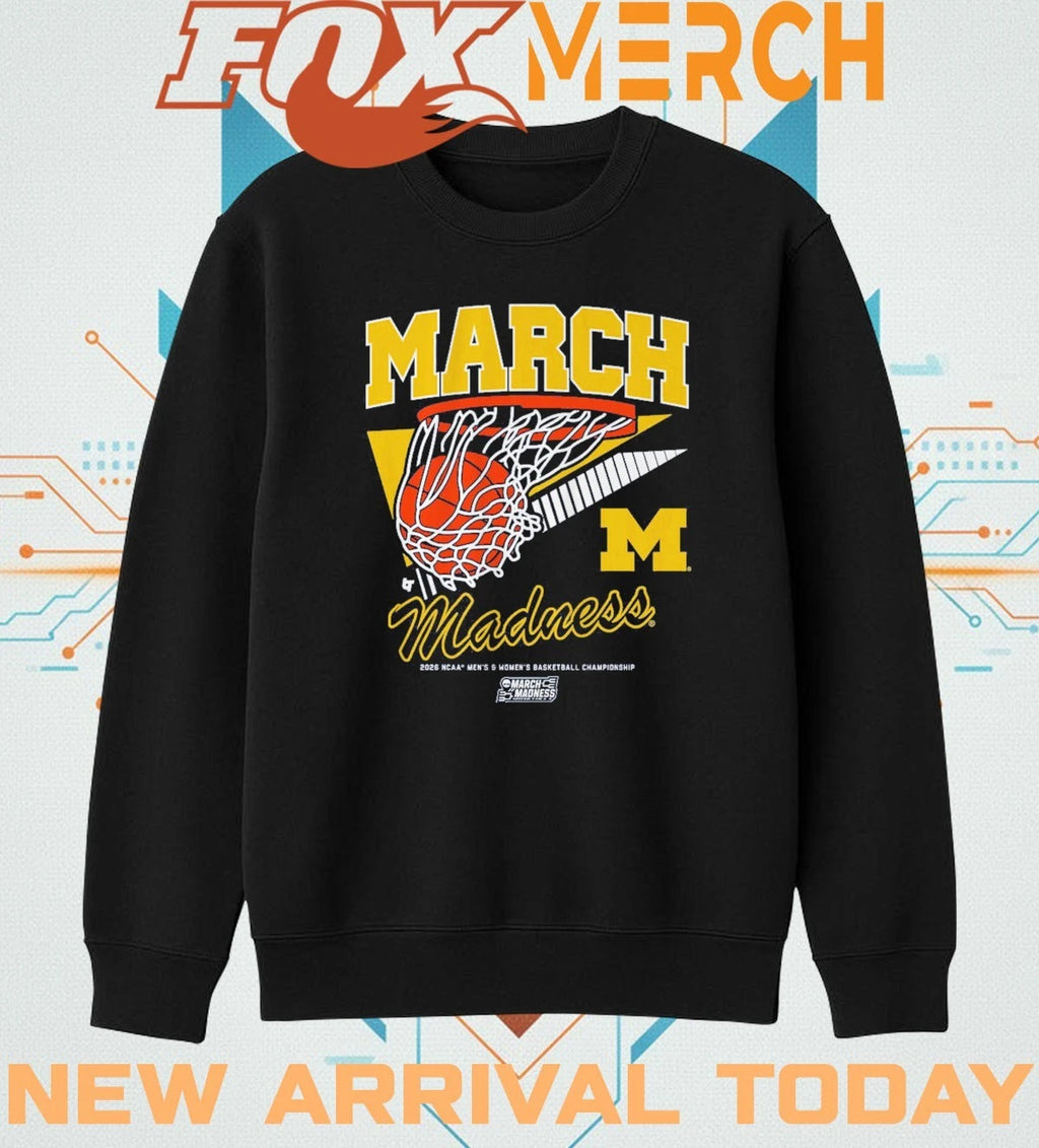 Michigan Wolverines MBB &amp; WBB 2026 March Madness Retro Swish t-shirt