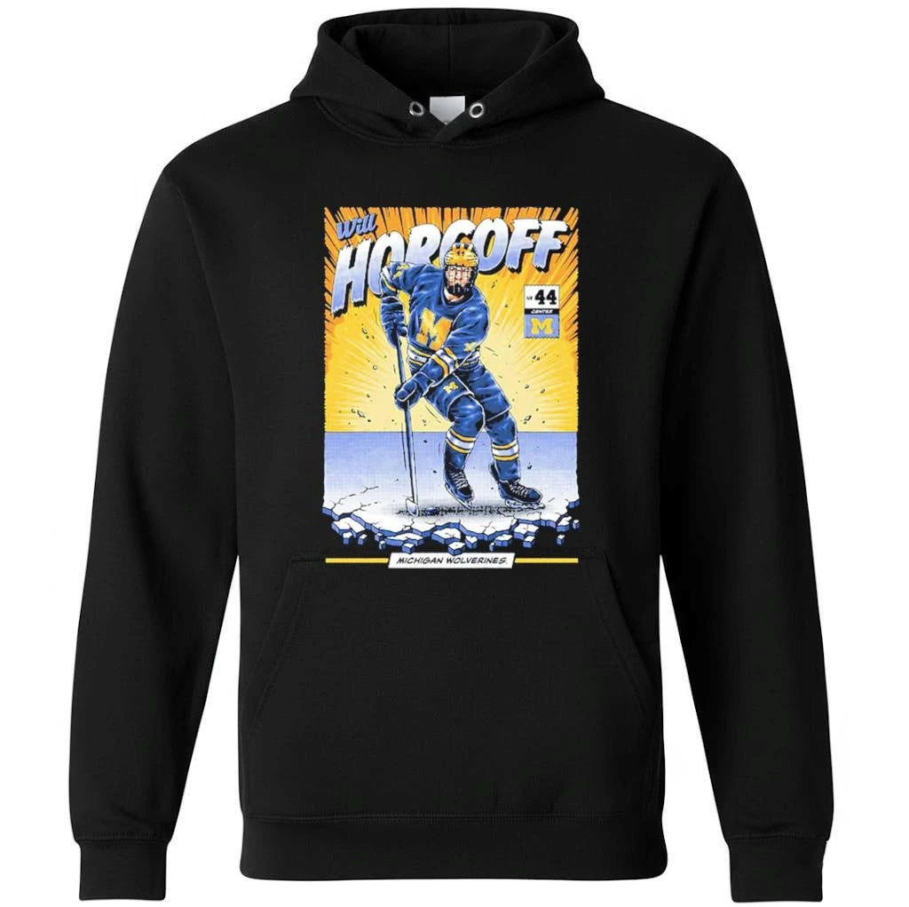Michigan Wolverines Men’s Hockey Will Horcoff Student Athlete Comic Shirt