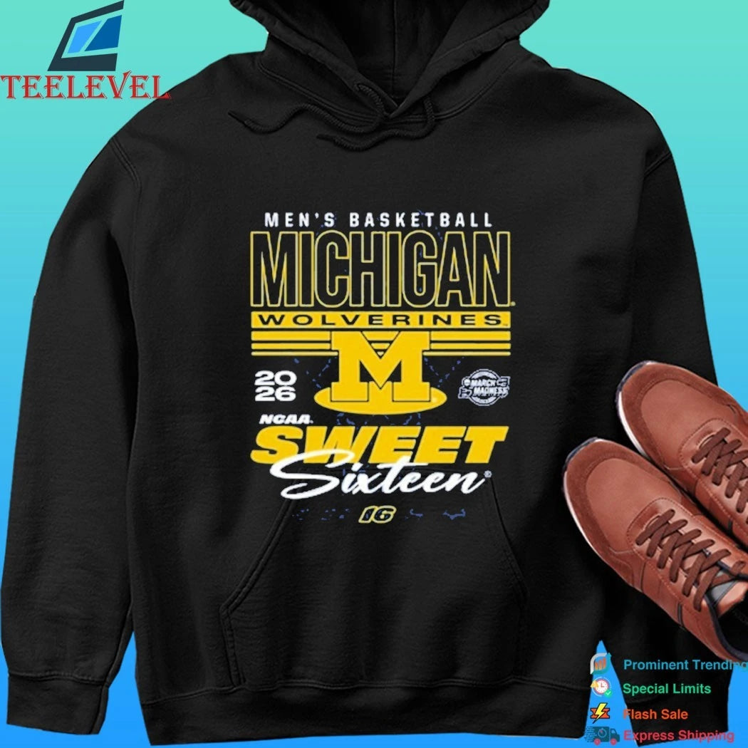 Michigan Wolverines Something Inked 2026 Ncaa March Madness Sweet 16 Bound Net Shirt