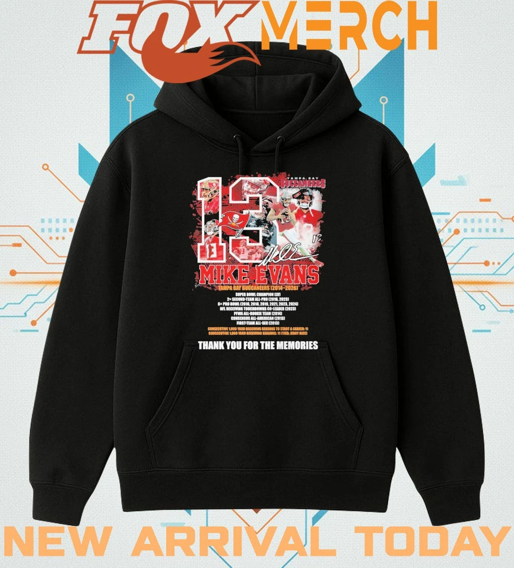 Mike Evans Tampa Bay Buccaneers 2014-2026 thank you for the memories signature t-shirt