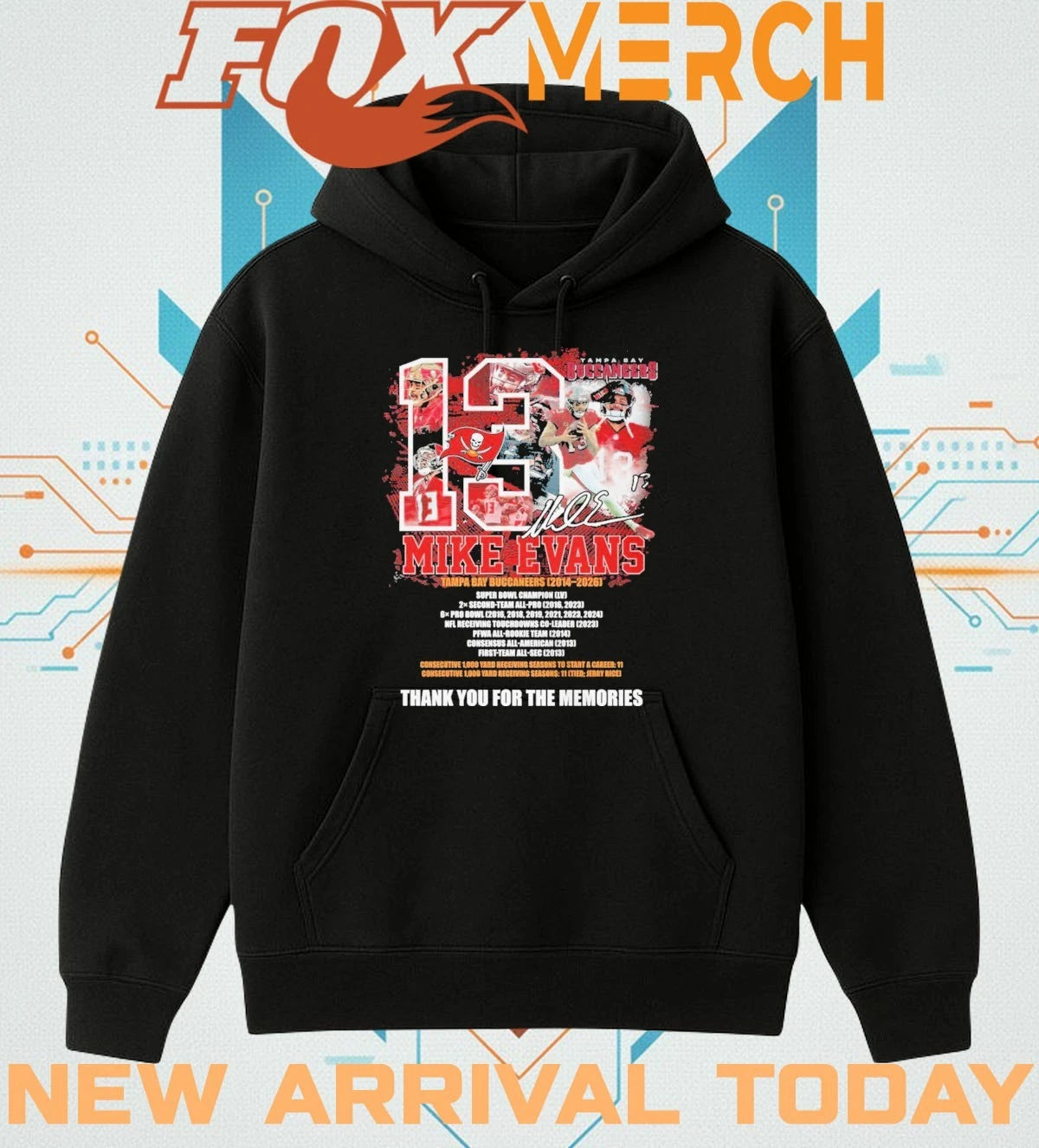 Mike Evans Tampa Bay Buccaneers 2014-2026 thank you for the memories signature t-shirt