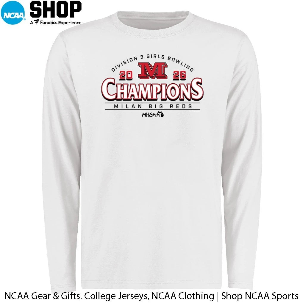 Milan Big Reds 2026 MHSAA Division III Girls Bowling Champions T-Shirt