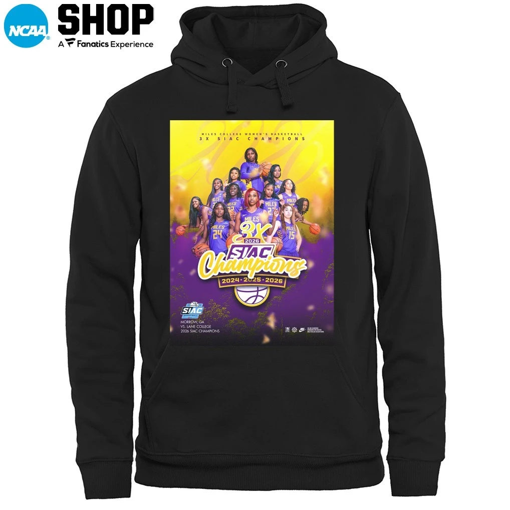 Miles College Women’s Basketball 3x Siac Champions T-Shirt