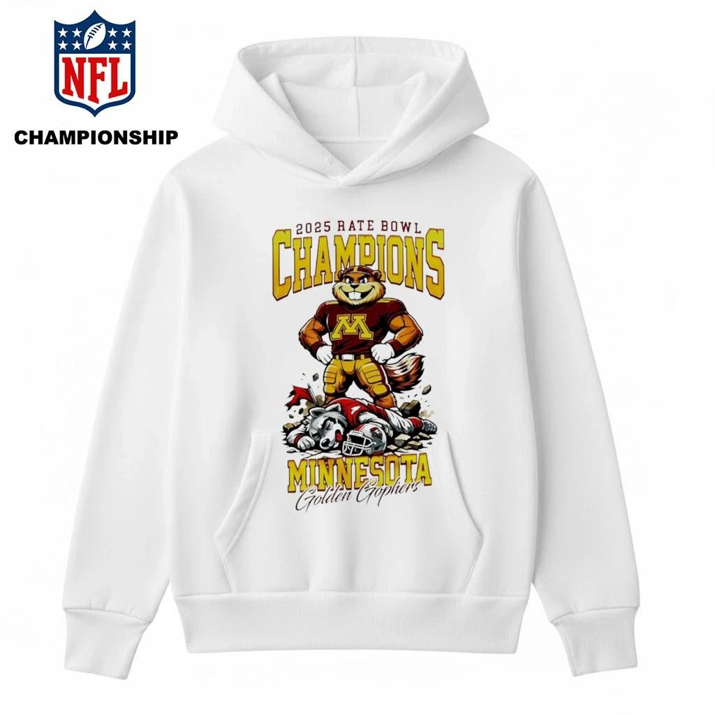 Minnesota Golden Gophers NCAA Rate Bowl Champions 2025 Mascot Shirt