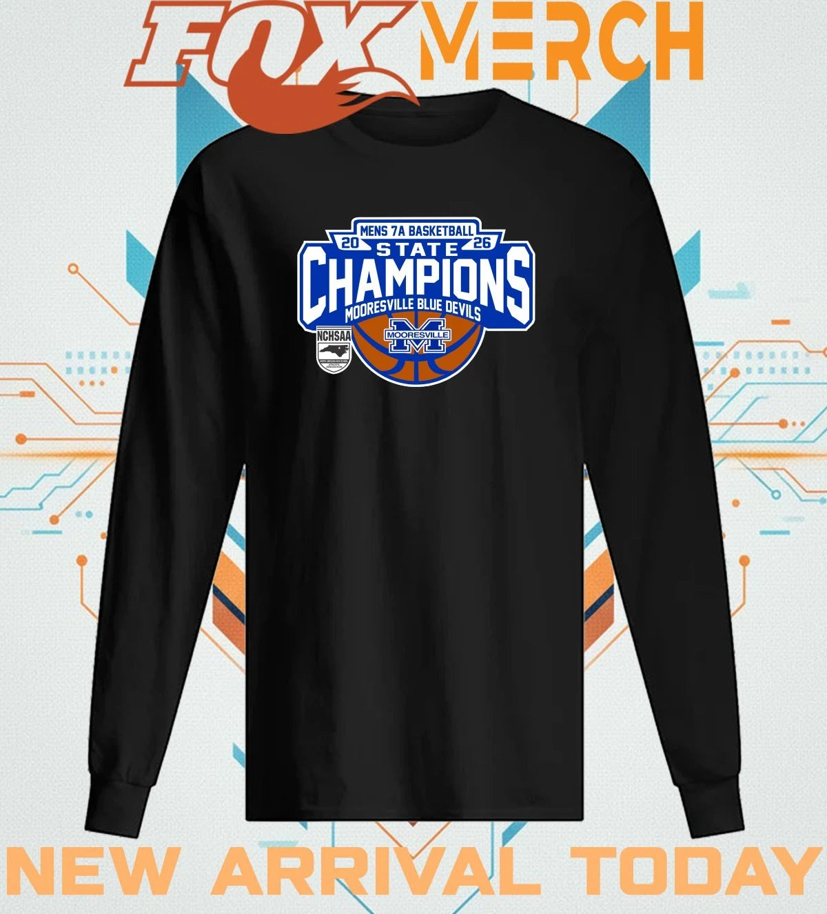 Mooresville Blue Devils 2026 Men’s 7A Basketball State Champions t-shirt