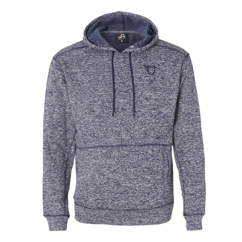 Navy Fleck Fleece Hooded Sweatshirt