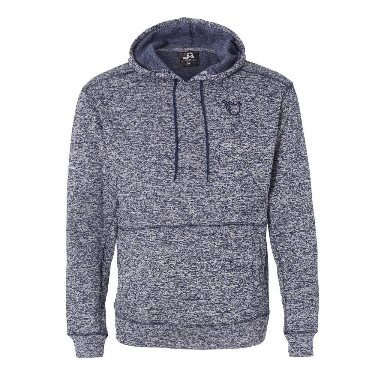 Navy Fleck Fleece Hooded Sweatshirt