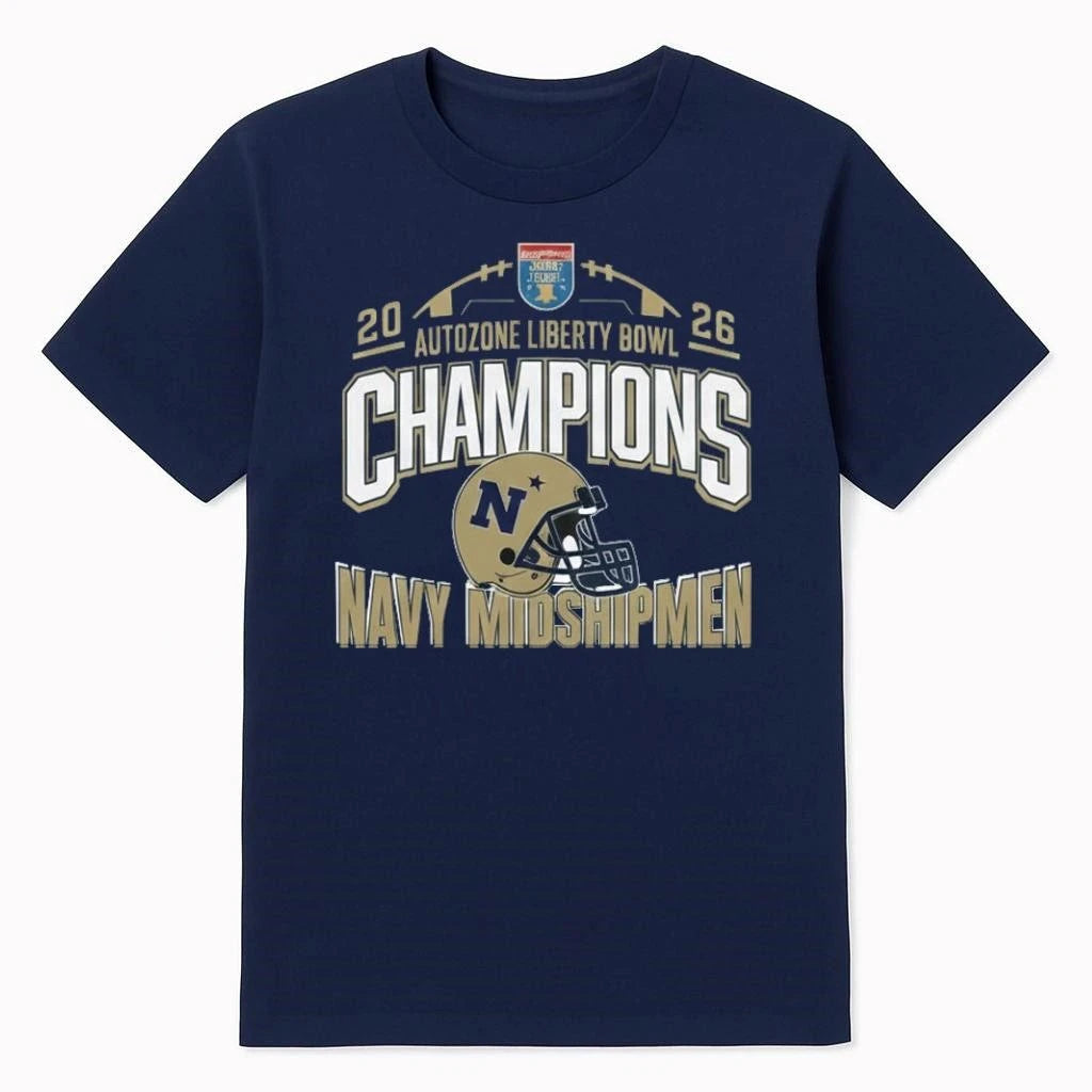 Navy Midshipmen 2026 Liberty Bowl Champions Celebrating 2026 Shirt