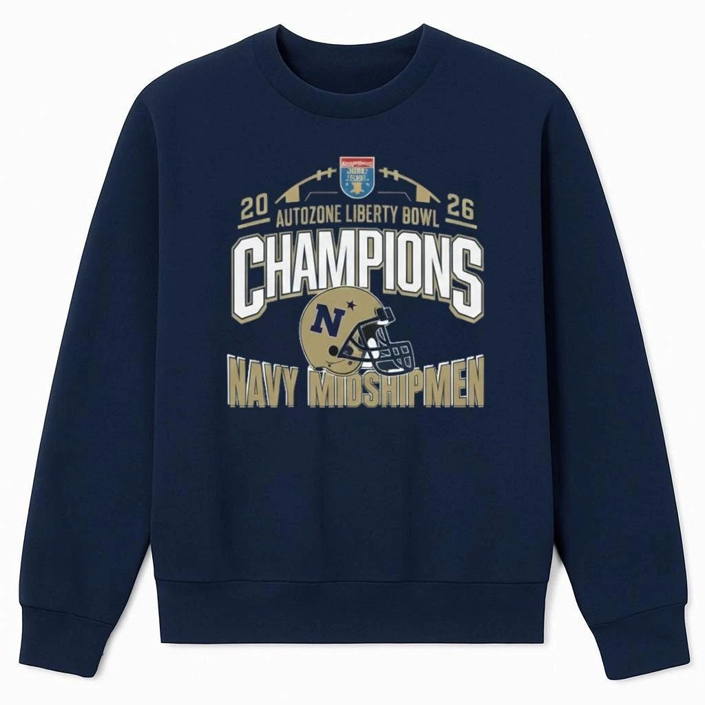 Navy Midshipmen 2026 Liberty Bowl Champions Celebrating 2026 Shirt