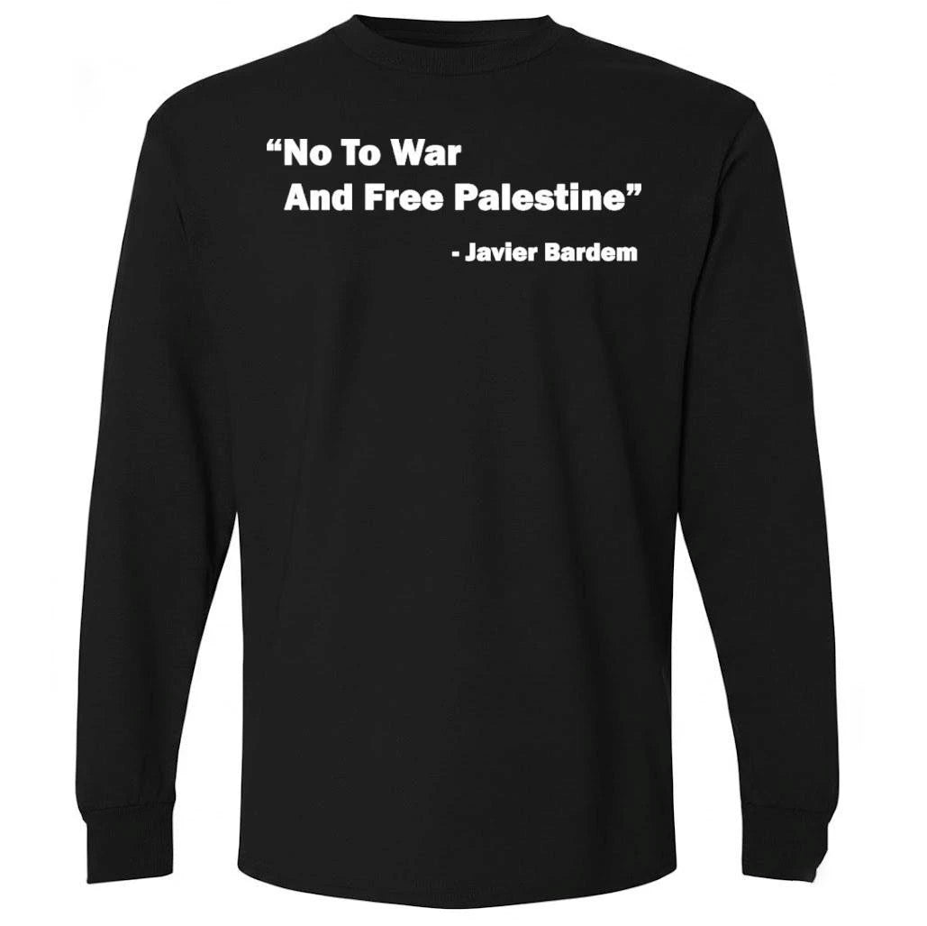 No To War And Free Palestine Javier Bardem Oscars 2026 Shirt