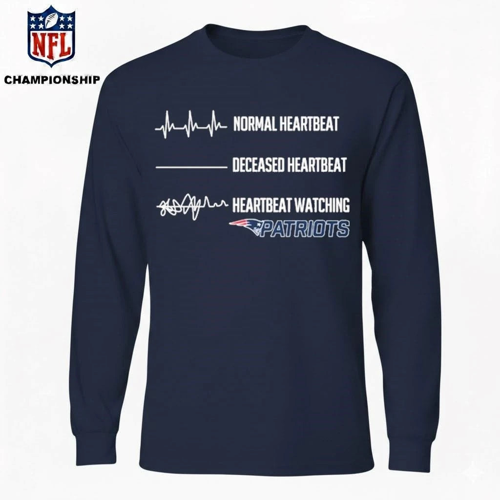 Normal Heartbeat Deceased Heartbeat Heartbeat Watching Patriots Shirt