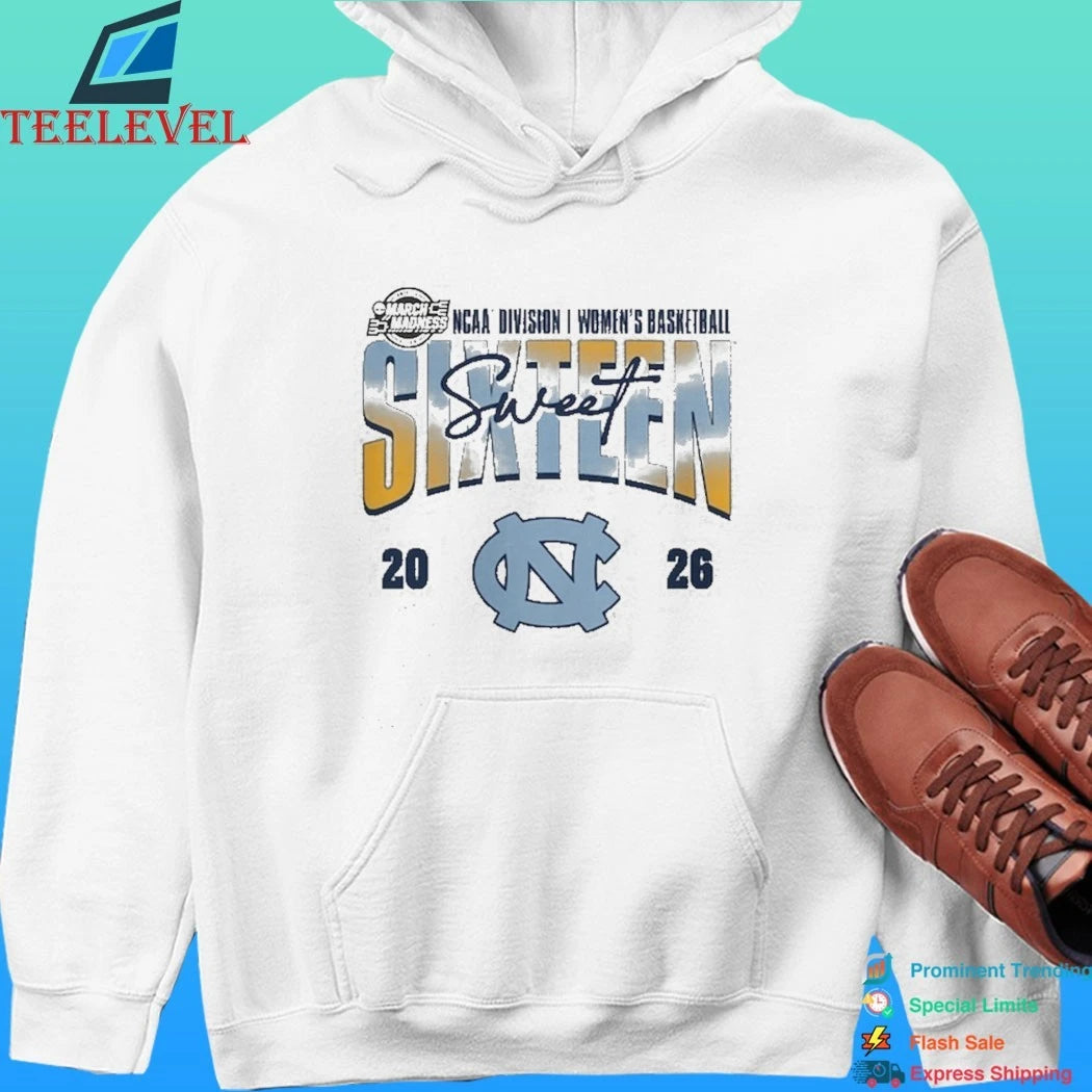 North Carolina Tar Heels 2026 Ncaa Women’s Basketball Tournament March Madness Sweet 16 Court Shot Shirt