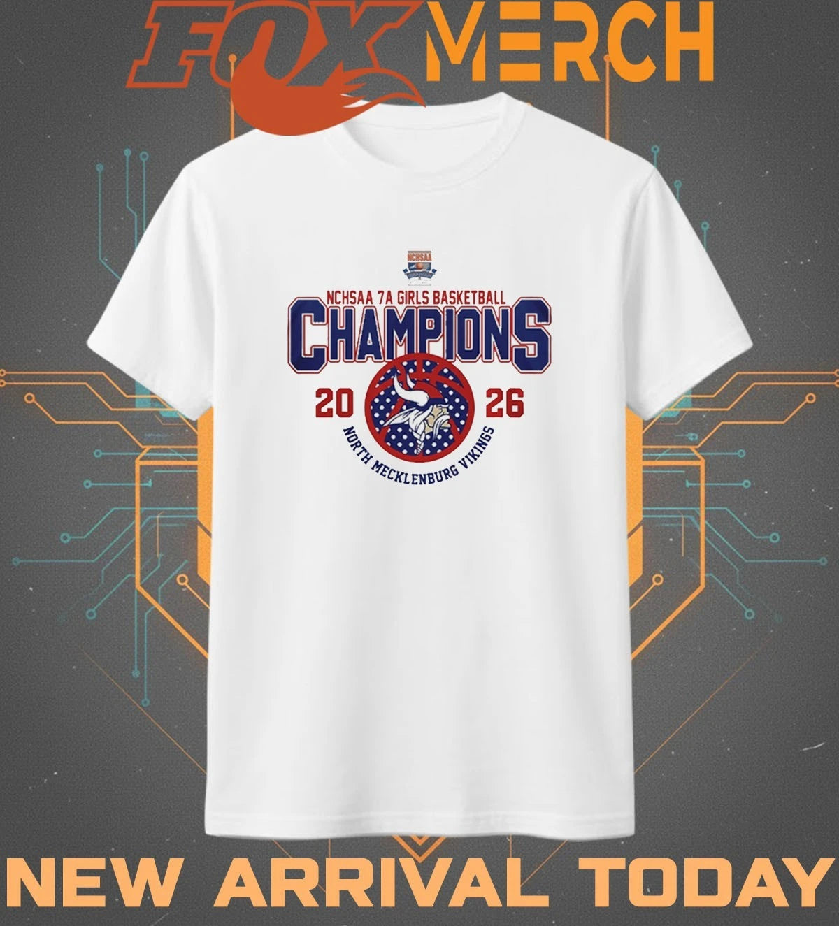 North Mecklenburg Vikings 2026 NCHSAA Girls 7A Basketball Champions t-shirt