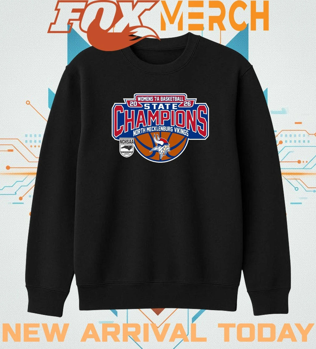 North Mecklenburg Vikings 2026 Women’s 7A Basketball State Champions t-shirt