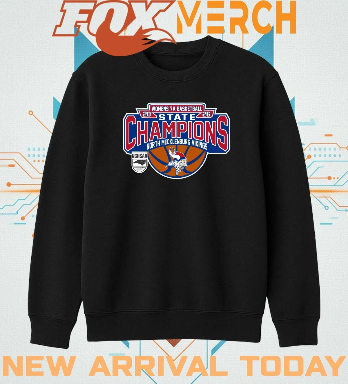 North Mecklenburg Vikings 2026 Women’s 7A Basketball State Champions t-shirt
