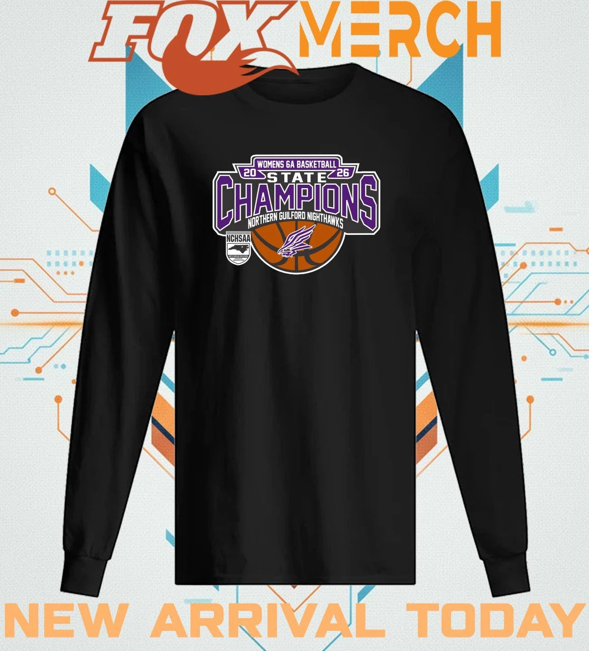 Northern Guilford Nighthawks 2026 Women’s 6A Basketball State Champions t-shirt