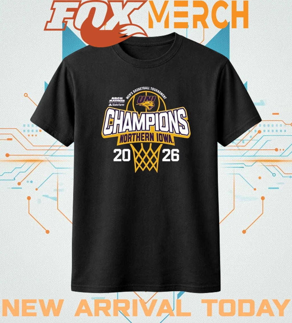 Northern Iowa Panthers 2026 MVC Men’s Basketball Tournament Champions t-shirt
