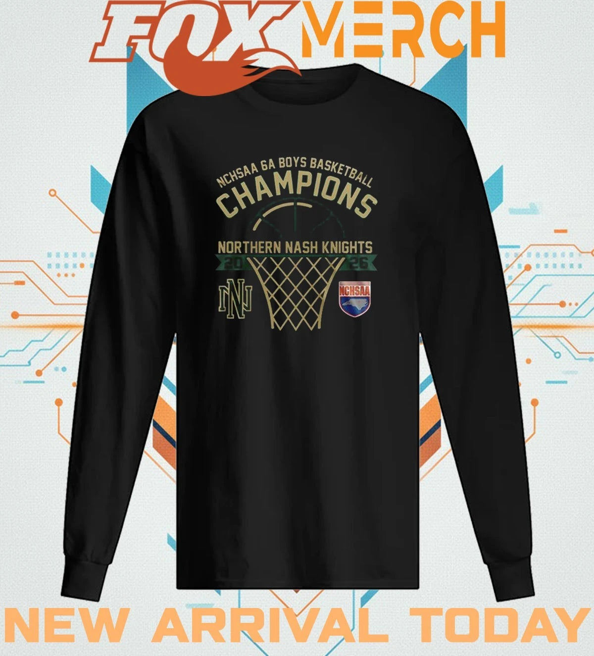 Northern Nash Knights 6A Boys Basketball Champions 2026 t-shirt