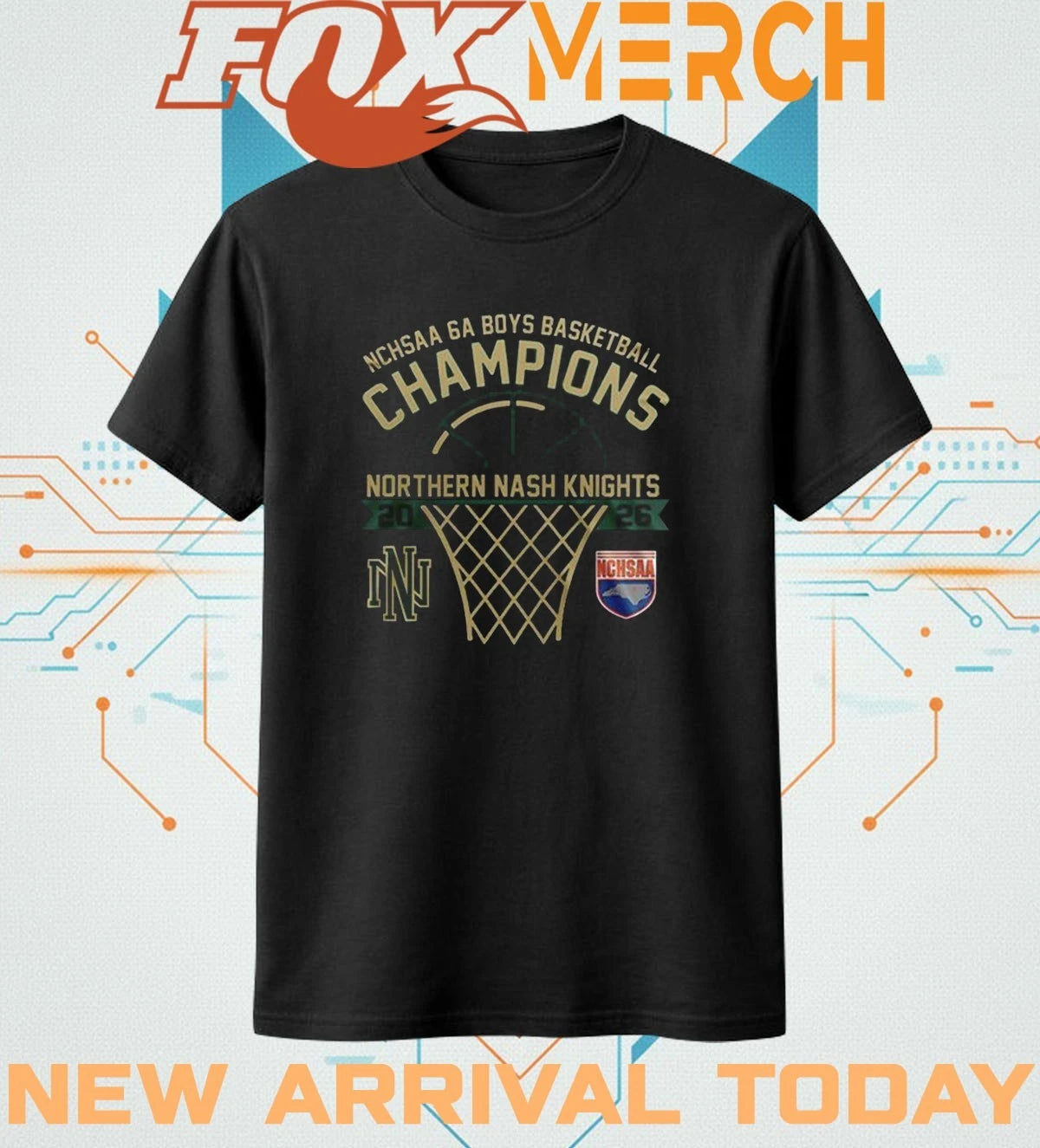 Northern Nash Knights 6A Boys Basketball Champions 2026 t-shirt