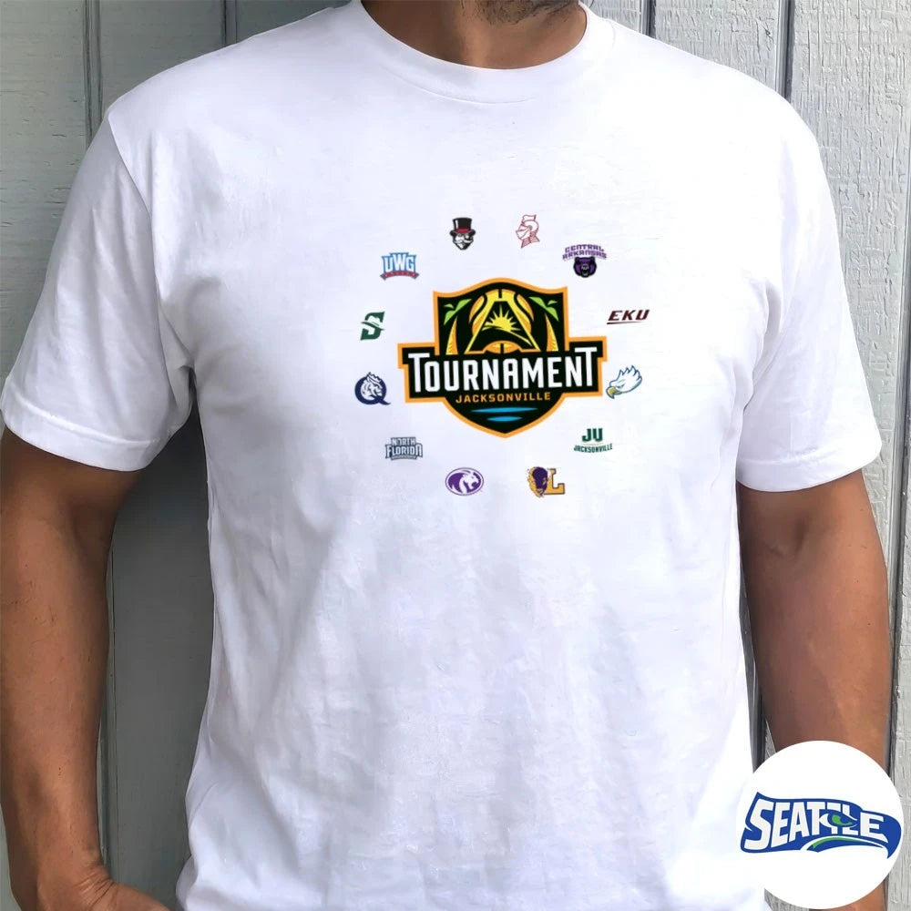 Official 2026 12 Teams Atlantic Sun Conference Basketball Tournament Logos t-shirt