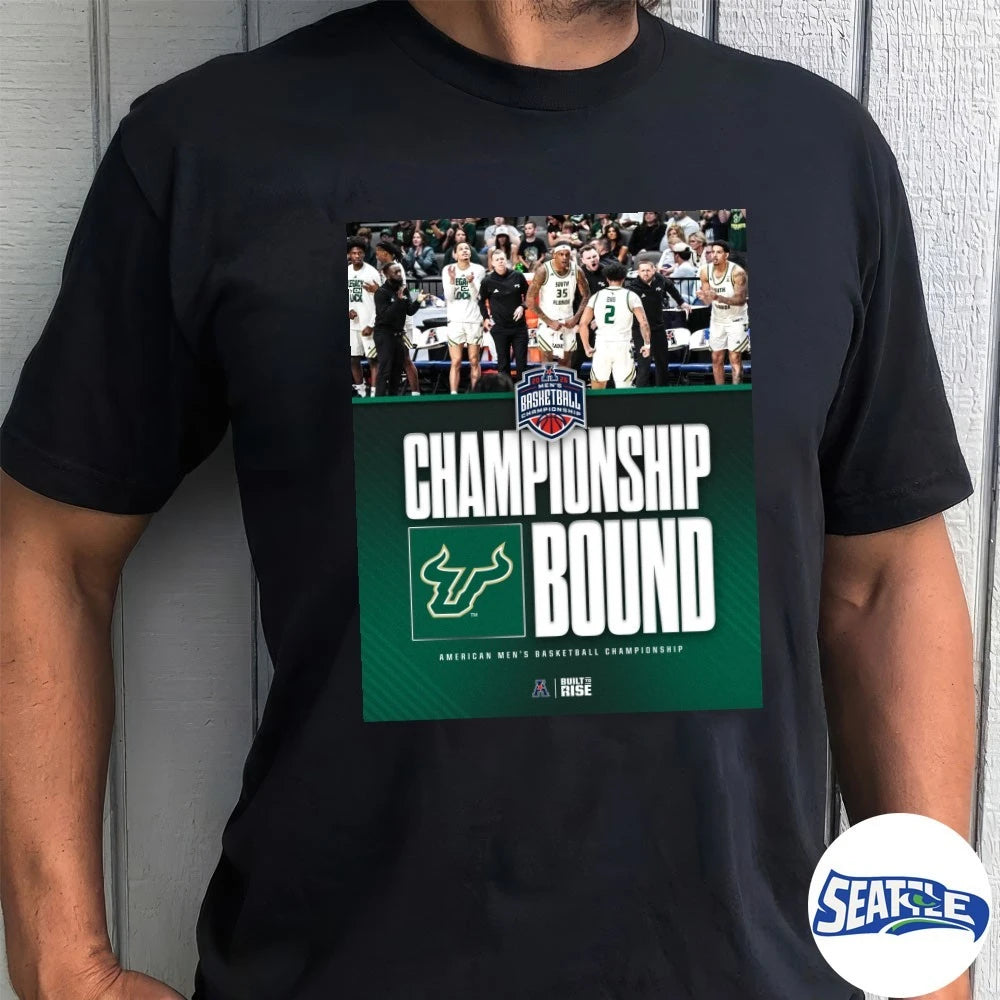 Official 2026 American Men’s Basketball Championship Bound South Florida Bulls Poster t-shirt