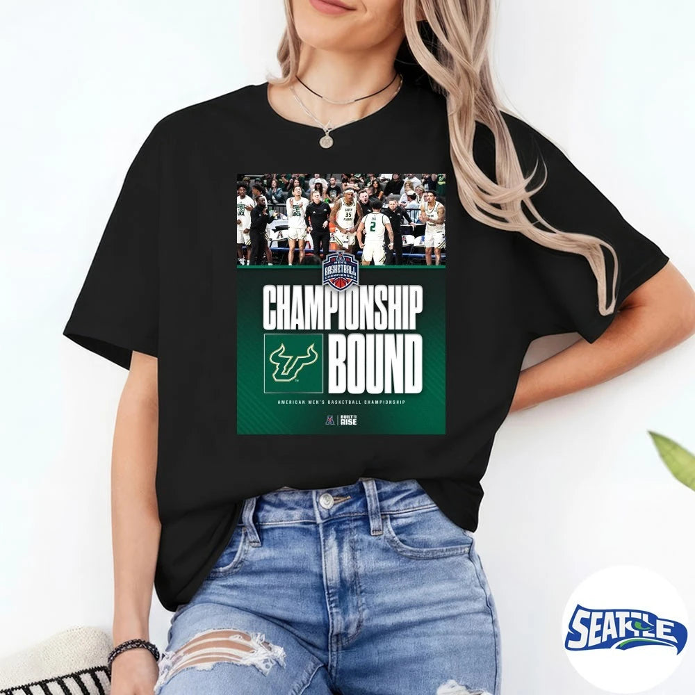 Official 2026 American Men’s Basketball Championship Bound South Florida Bulls Poster t-shirt