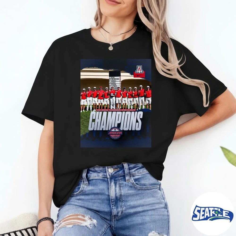 Official 2026 Arizona Thunderbirds Intercollegiate Champions Arizona Men’s Golf Poster t-shirt