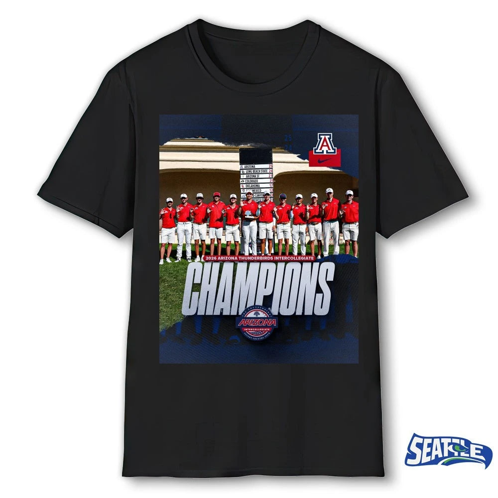 Official 2026 Arizona Thunderbirds Intercollegiate Champions Arizona Men’s Golf Poster t-shirt