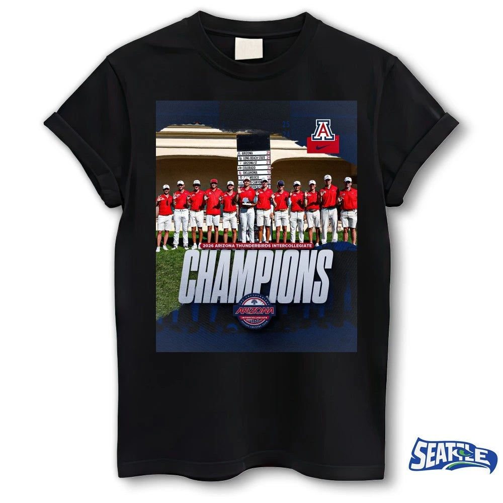 Official 2026 Arizona Thunderbirds Intercollegiate Champions Arizona Men’s Golf Poster t-shirt