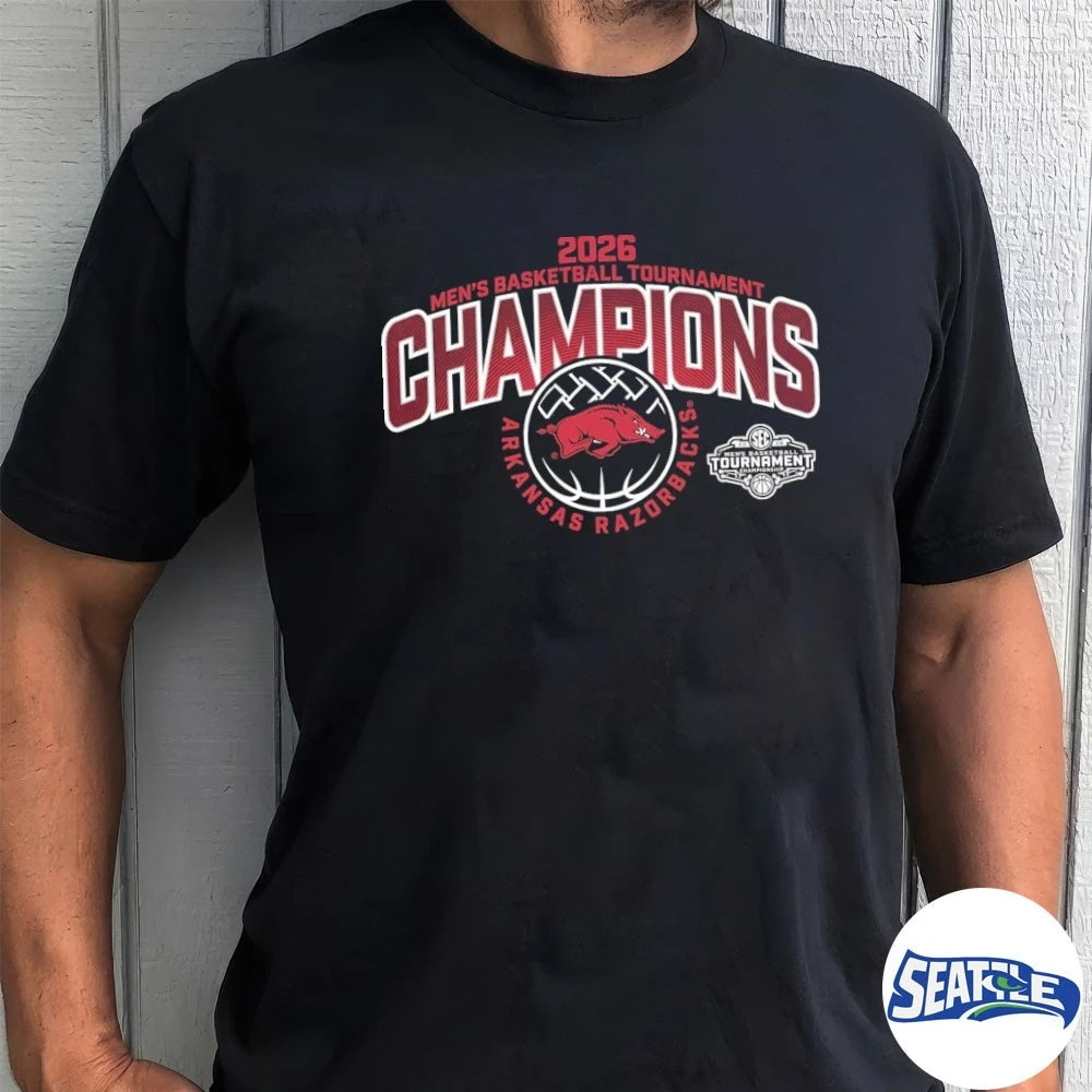 Official 2026 Arkansas Razorbacks SEC Men’s Basketball Tournament Champions t-shirt