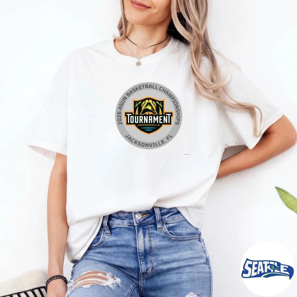 Official 2026 ASUN Basketball Tournament Championships Jacksonville FL Logo t-shirt