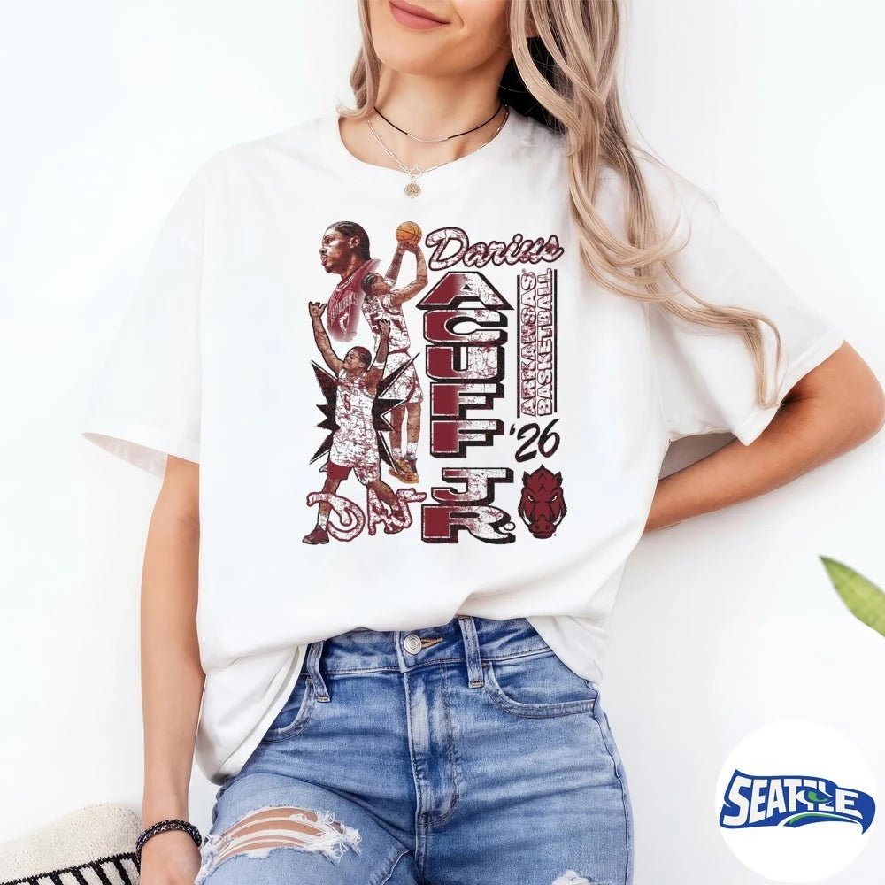 Official 2026 Darius Acuff Jr. Arkansas Razorbacks Basketball Graphic t-shirt