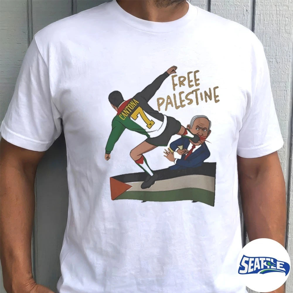 Official 2026 Eric Cantona and Free Palestine t-shirt