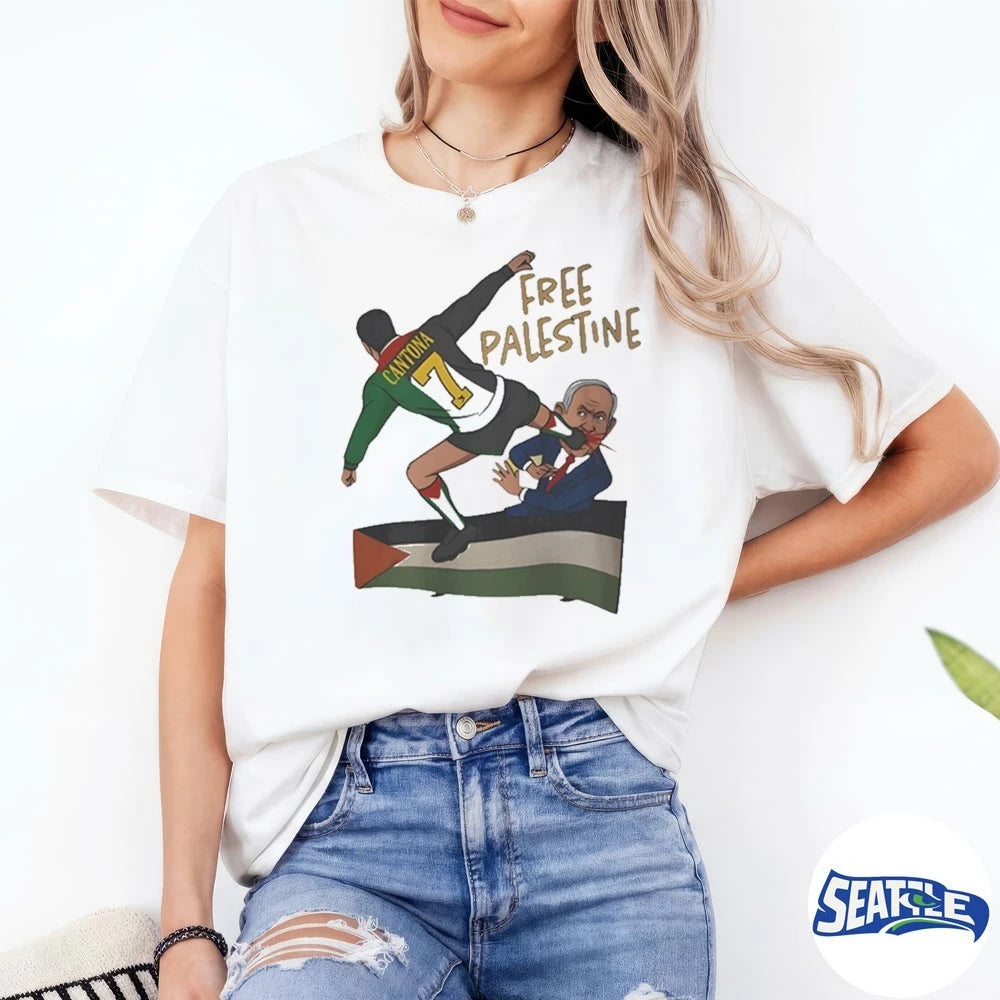 Official 2026 Eric Cantona and Free Palestine t-shirt