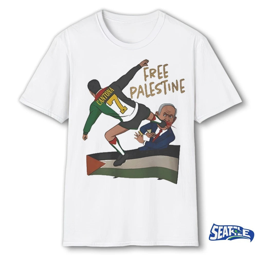 Official 2026 Eric Cantona and Free Palestine t-shirt