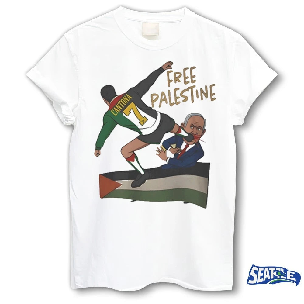 Official 2026 Eric Cantona and Free Palestine t-shirt