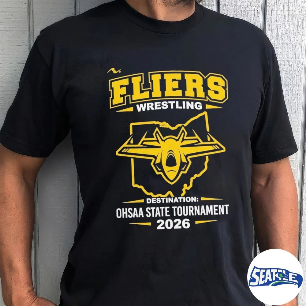 Official 2026 Fliers Wrestling Reach the OHSAA State Tournament t-shirt