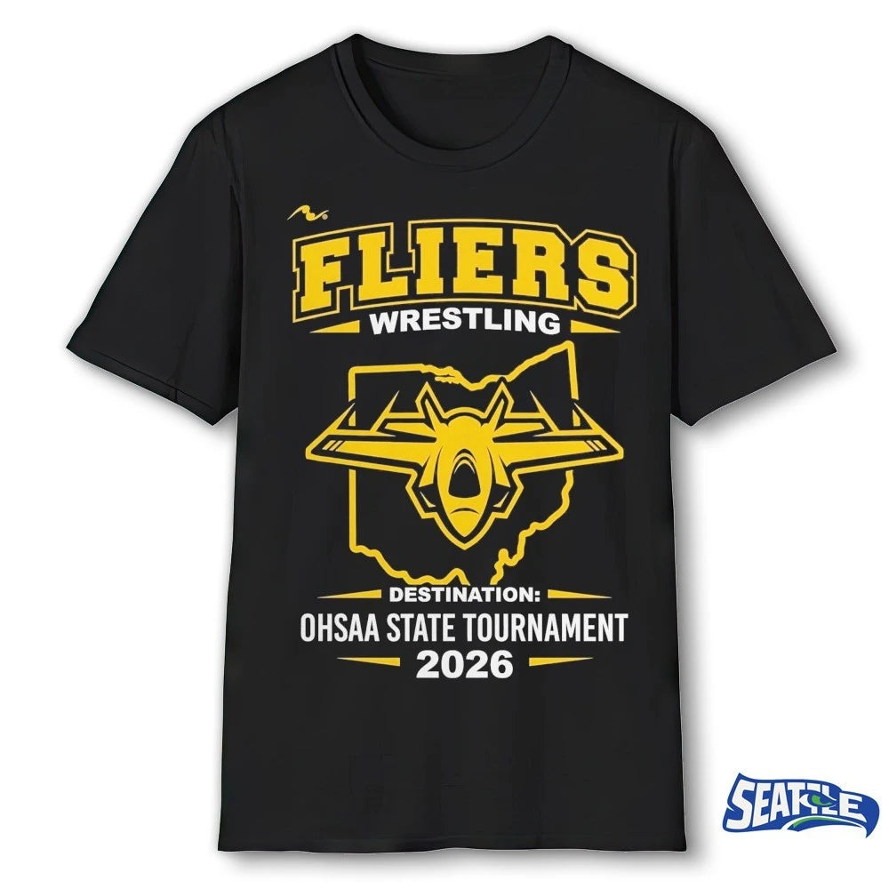 Official 2026 Fliers Wrestling Reach the OHSAA State Tournament t-shirt