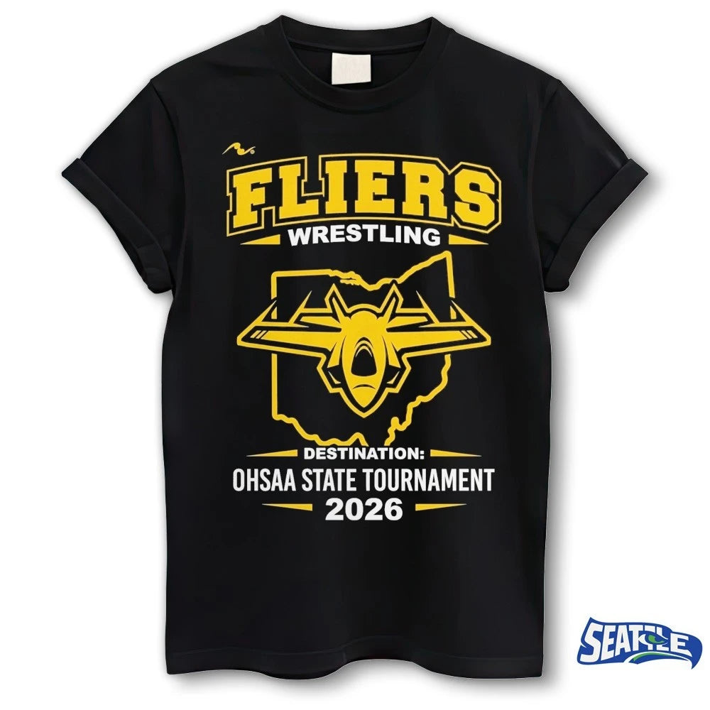 Official 2026 Fliers Wrestling Reach the OHSAA State Tournament t-shirt
