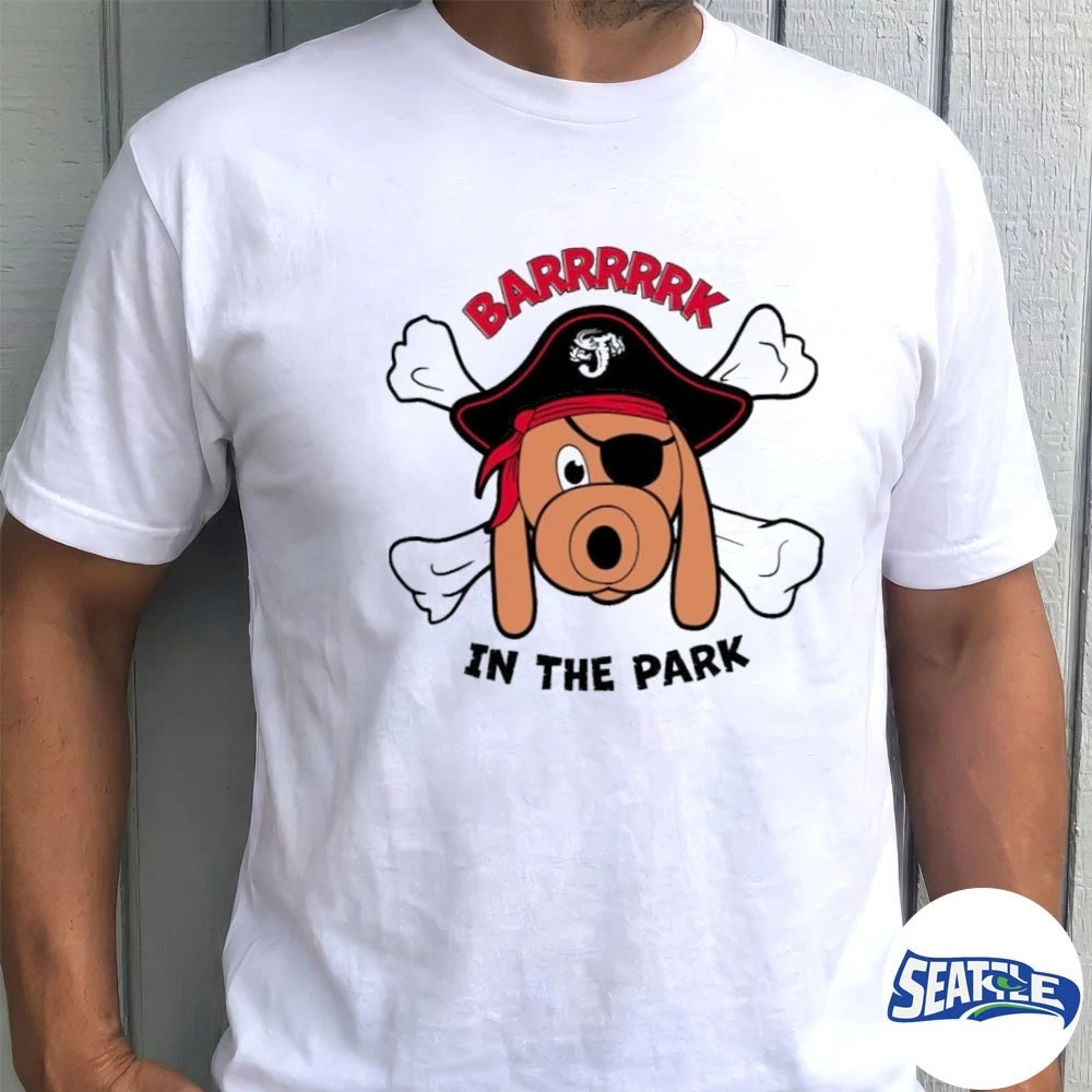 Official 2026 Giveaway Jacksonville Jumbo Shrimp Barrrrk in the Park t-shirt