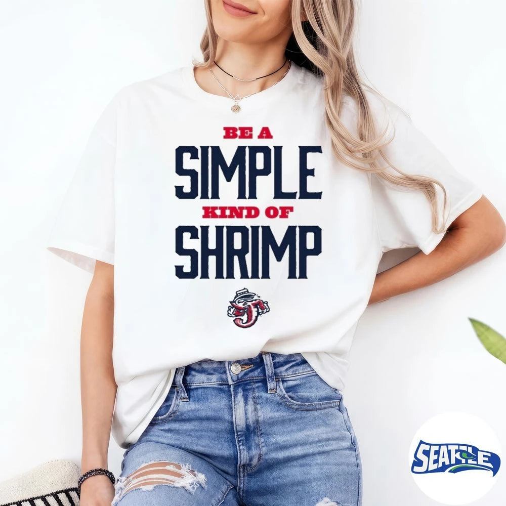 Official 2026 Giveaway Jacksonville Jumbo Shrimp Be a Simple Kind of Shrimp t-shirt